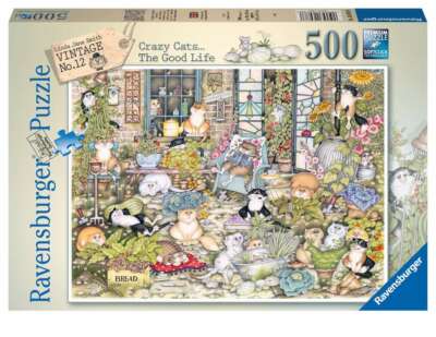 RAVENSBURGER PUZZLE*500 T*CRAZY CATS THE GOOD LIFE*LINDA JANE SMITH*RARITÄT*OVP