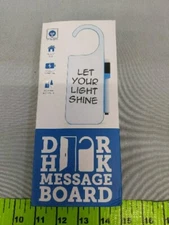 Blue LED Light Up Door Hanger Whiteboard w Marker Bedroom Message Board