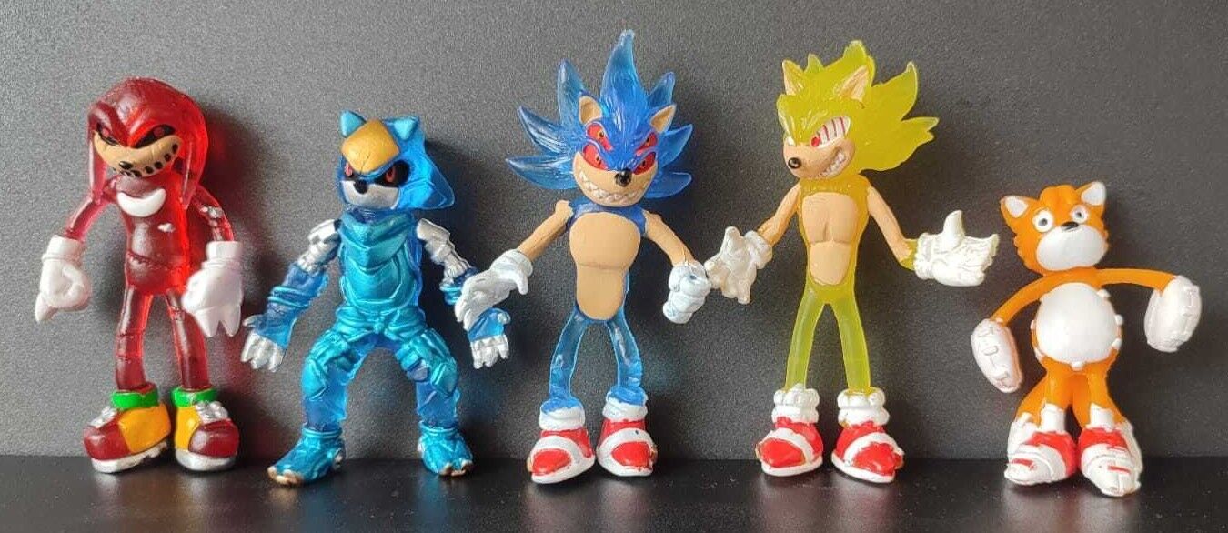 Sonic.Exe baby 4 figure set 3 hard plastic mexican figures