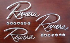 1964 1965 Buick Riviera Fender Trunk Script Monogram Emblem Kit. New. Early