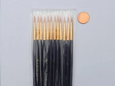 Royal Scholastic Gold Taklon Economy Round Paint Brush 12PC Set- 3, 5,8 or 10 