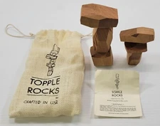 *C2) Topple Rocks Wooden Balancing Rock Blocks Stacking Game Toy