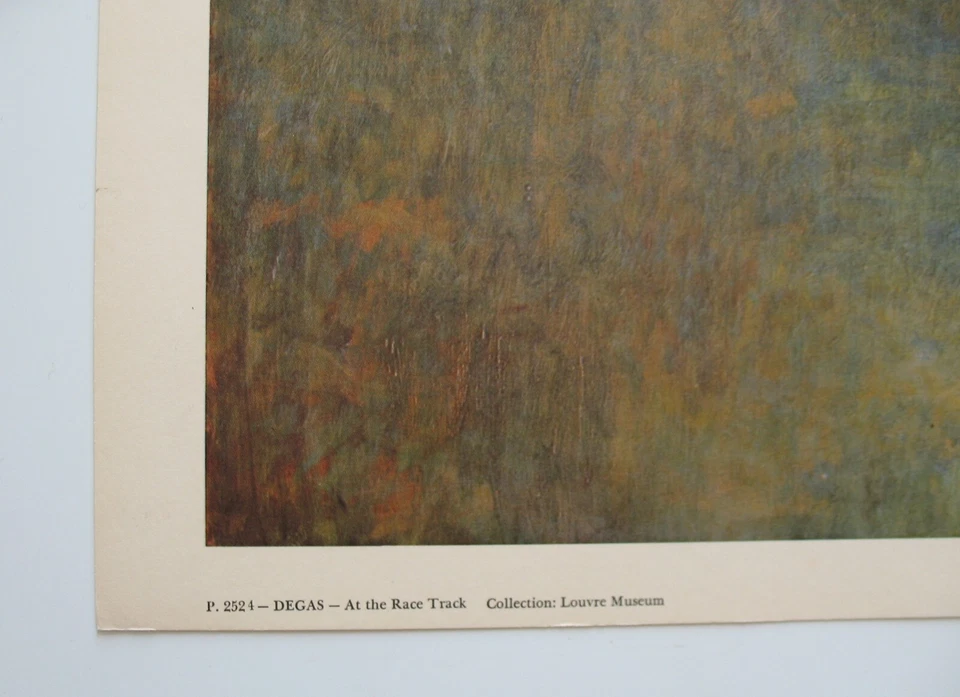 1960's EDGAR DEGAS "AT THE RACE TRACK " VINTAGE ART ORIGINAL PRINT 14x18 P-2524 - Image 4 of 4