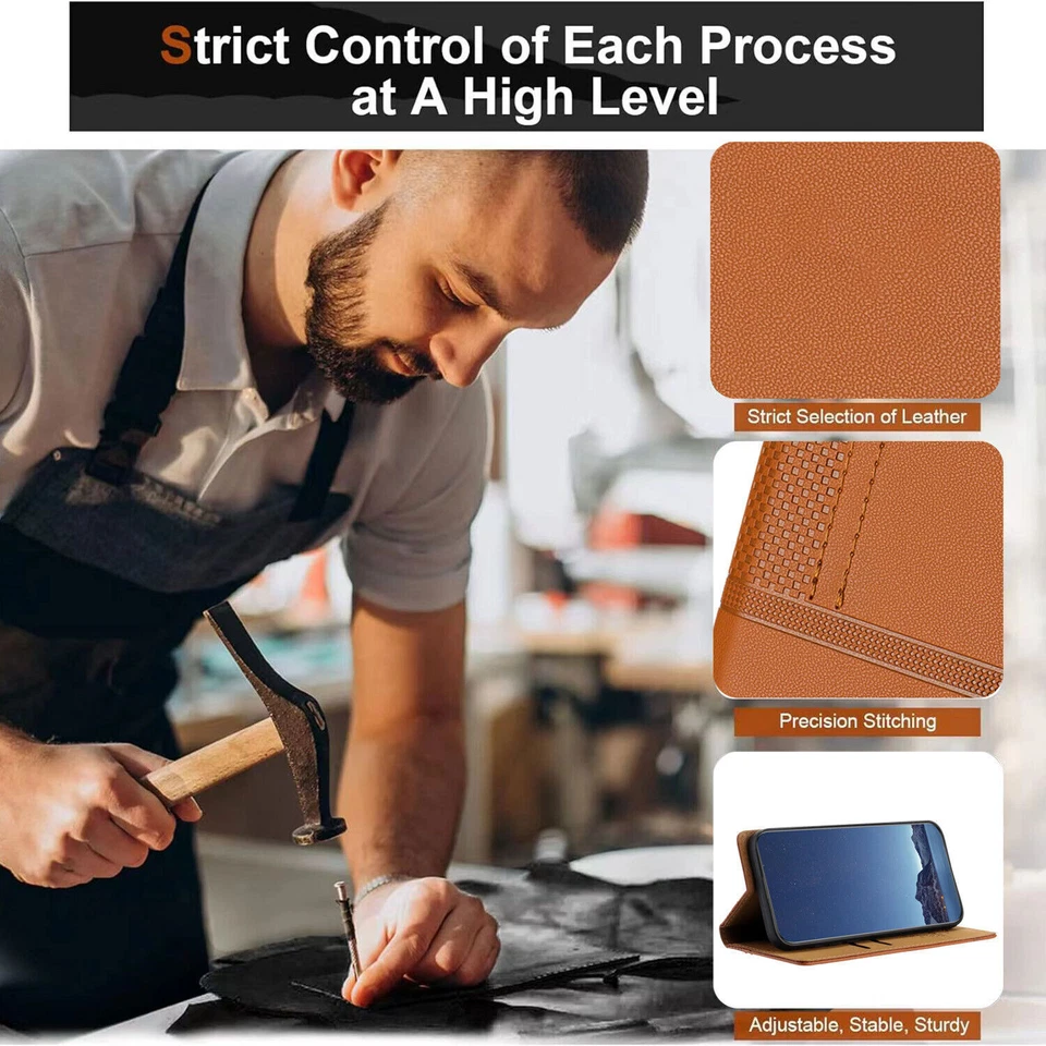 Magnetic Leather Wallet Cover Case For Huawei P50 P60 P20 P40 P30 Mate 60 Nova - Image 3 of 4