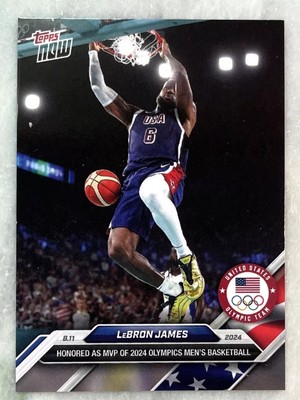 2024 Topps Now Olympics Lebron James Gold Medal Team MVP #30 Card 