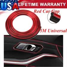 Universal Red Car Gap Fillers Molding Line Decor Accessories DIY Flexible Strip