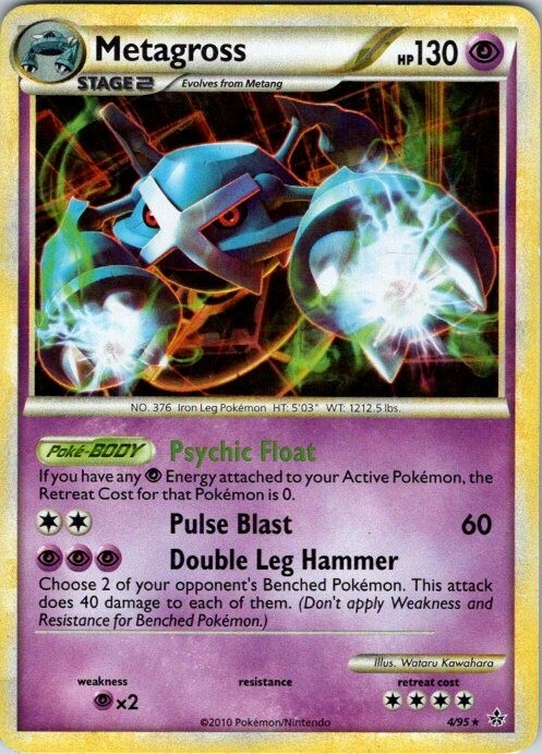 Pokemon TCG Metagross 4/95 Holo Rare HS Unleashed LP 