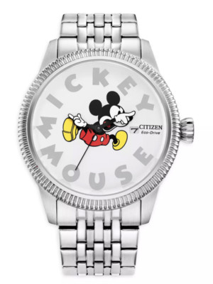 Disney Parks Mickey Mouse Stainless Steel Eco-Drive Watch for Men