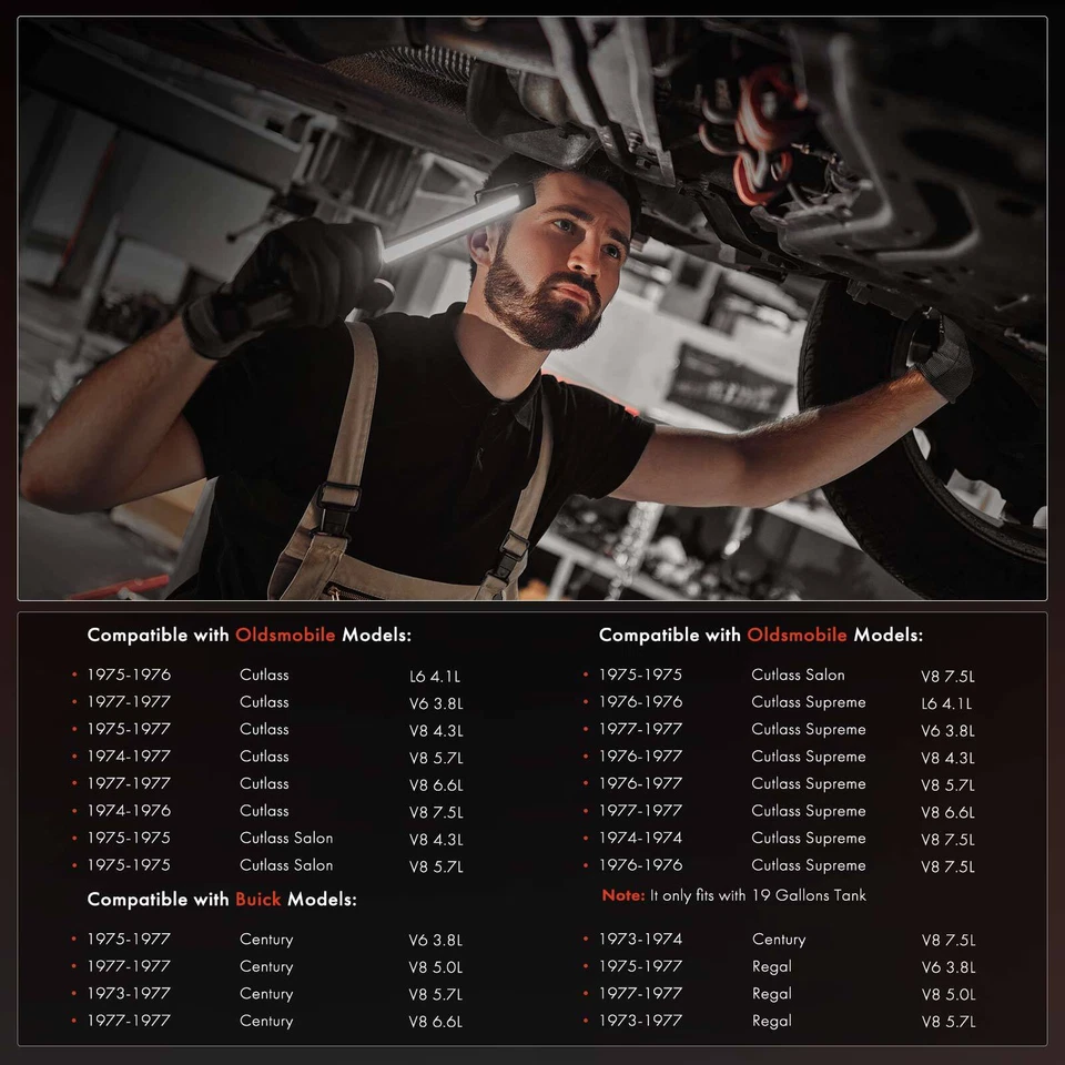 Tanque de combustible de 19 galones para Buick Regal Century Oldsmobile Cutlass Salon Supreme Foto 3 de 4