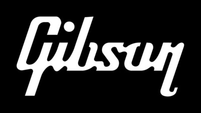 Gibson Guitars Klebeschrift Aufkleber   19 cm weiß