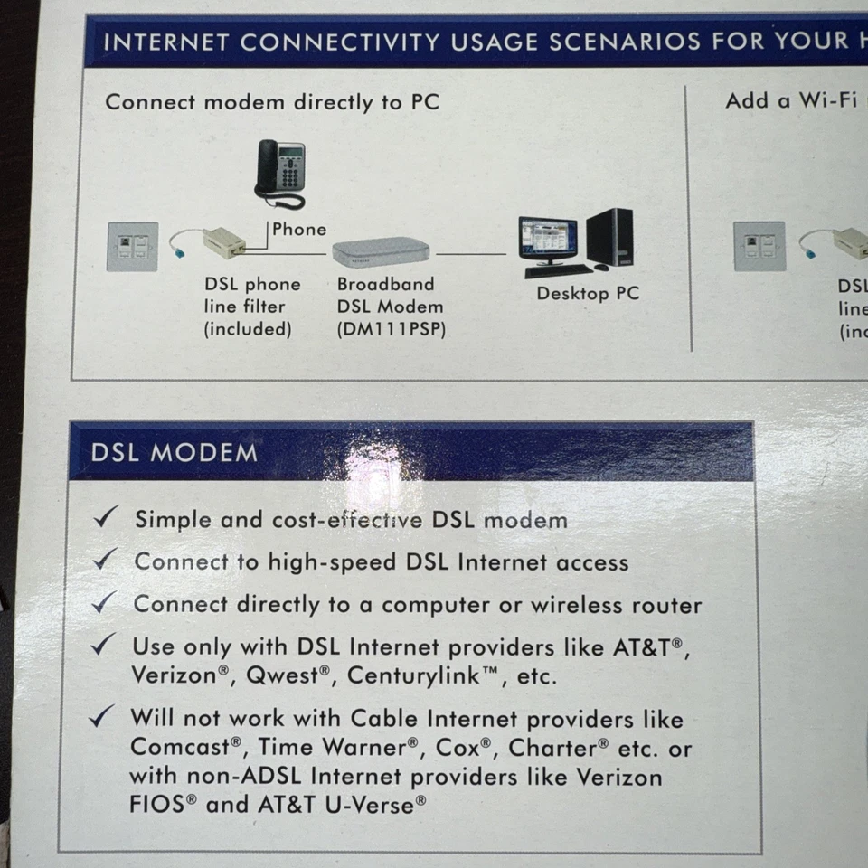 Netgear Broadband Wired Single Ethernet Port ADSL2 Plus Modem See Photos *** - Image 3 of 4