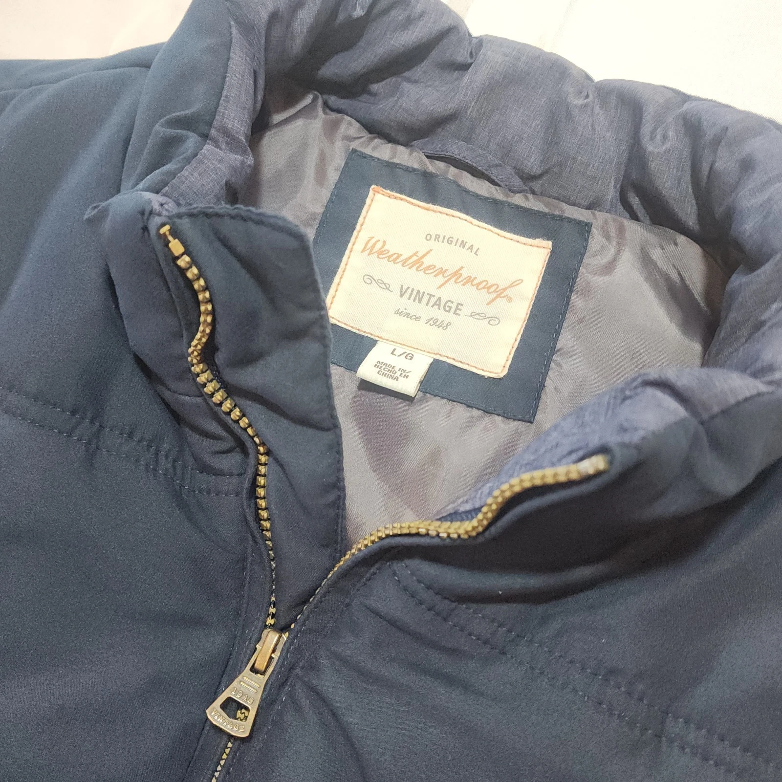 Weatherproof Vintage Quilted Vest Mens Large Blue Zip Up Outerwear Outdoor
