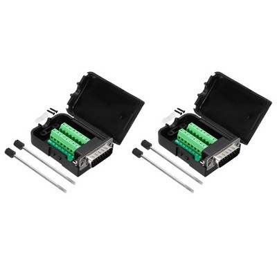 DB15 Breakout Board Connector Männlich Buchse Terminalblock Adapter 2stk