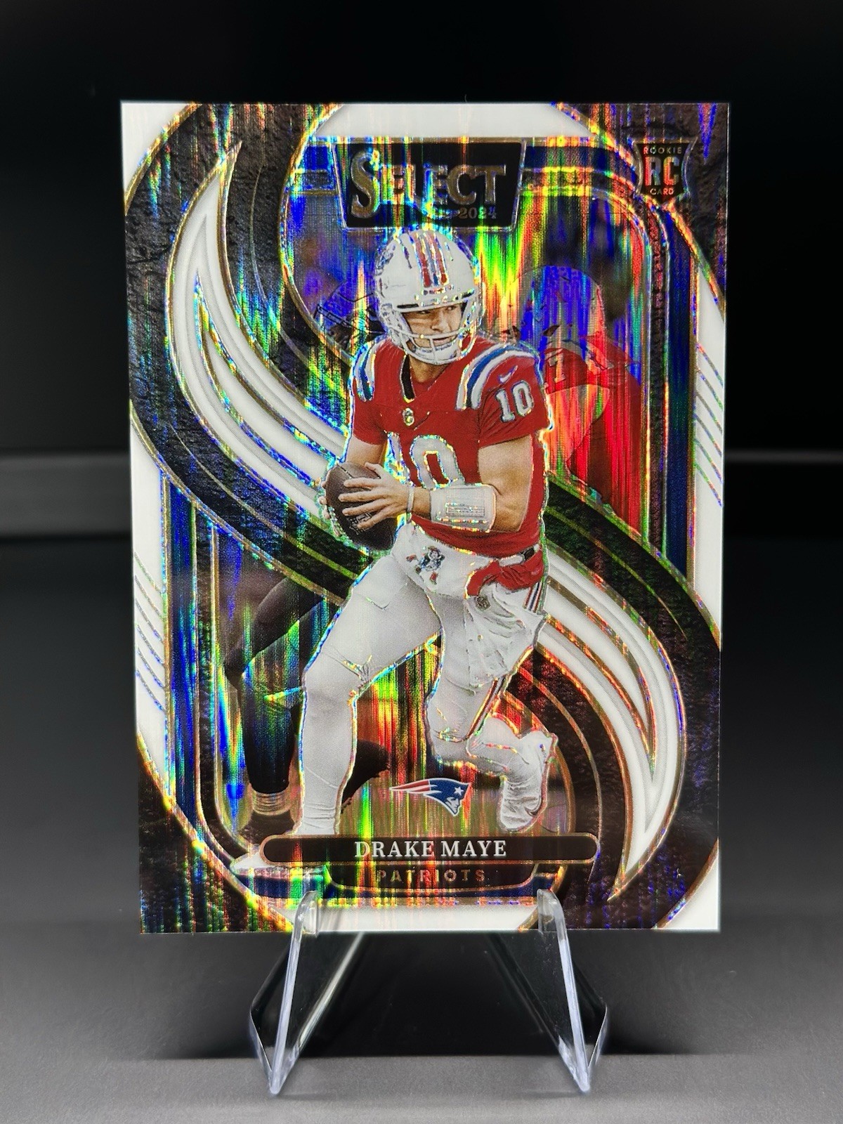 2024 Panini Select Premier Level Drake Maye #113 White Shock Prizm /199 (RC)