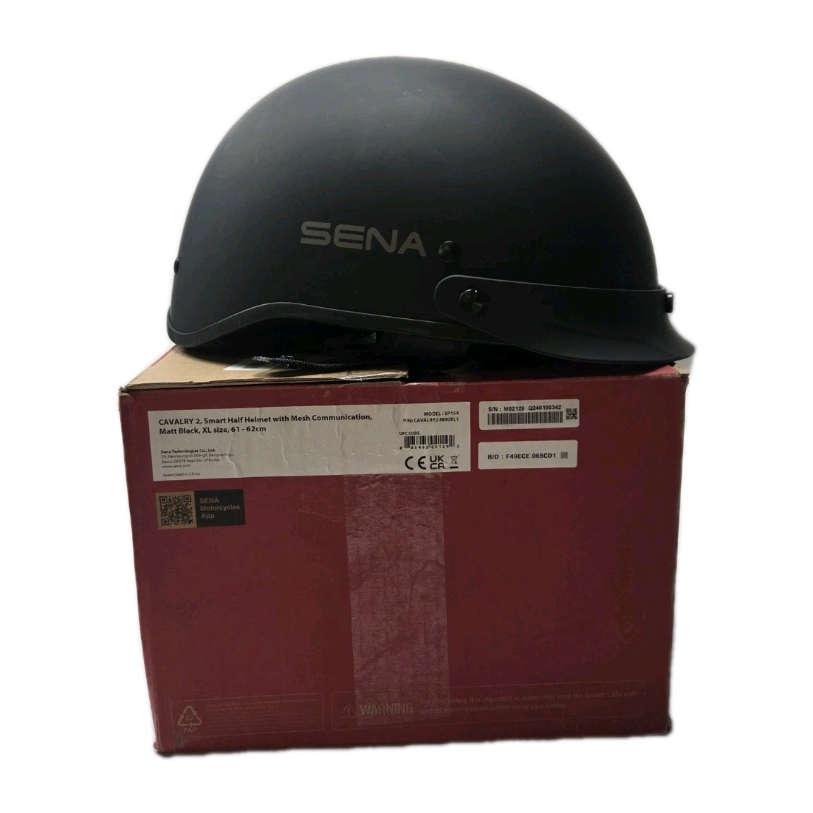 Sena Cavalry 2 Matte Black Bluetooth Helmet