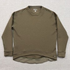 NoBull Quilted Crew Sweatshirt Mens Small Green Pullover Stretch Gym Training