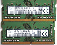 Lot of 2 SK Hynix 8GB 1Rx8 PC4-2666V-SA1-11 Laptop RAM