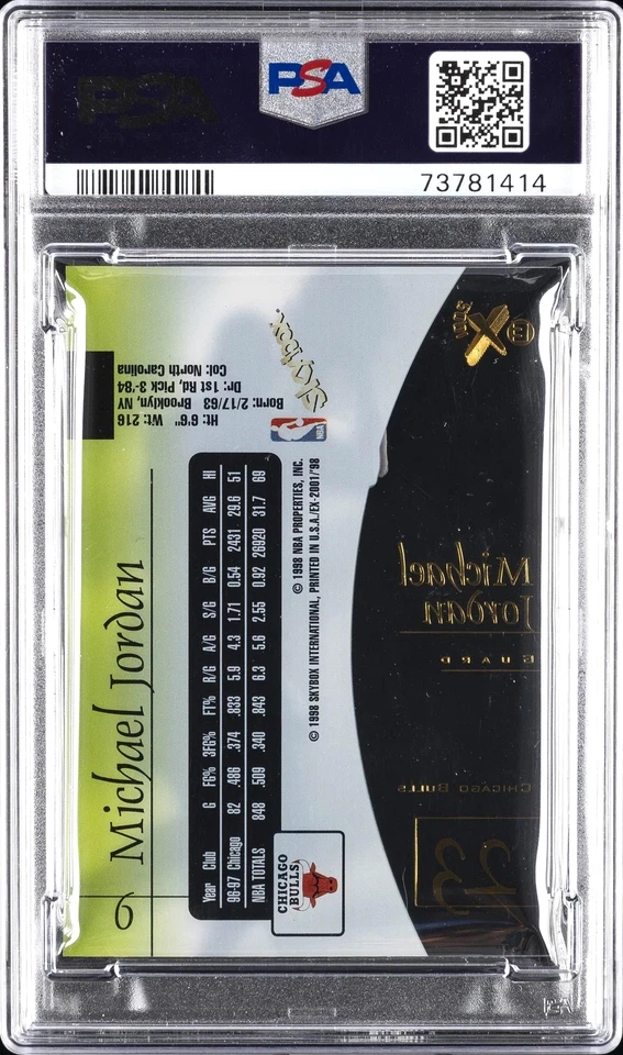 MICHAEL JORDAN 1997 SKYBOX E-X2001 #9 PSA 8 NBA CHICAGO BULLS BALONCESTO MVP HOF Foto 2 de 2