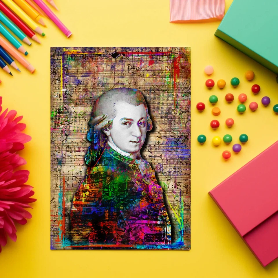 MOZART TRIBUTE Poster,  WOLFGANG AMADEUS MOZART Pop Art Print Free Shipping US - Image 3 of 4