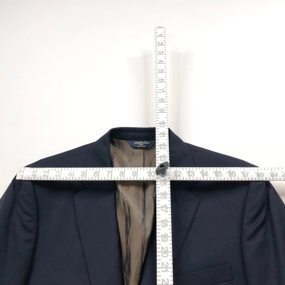 Joseph & Feiss Gold 41 L Long Wool Button Blazer Sport Coat Jacket Blue - Image 4 of 4