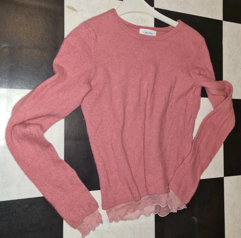 Warmer kuschelweicher Calvin Klein Angora Pullover Angora Wolle - Gr. S - Bild 2 von 4