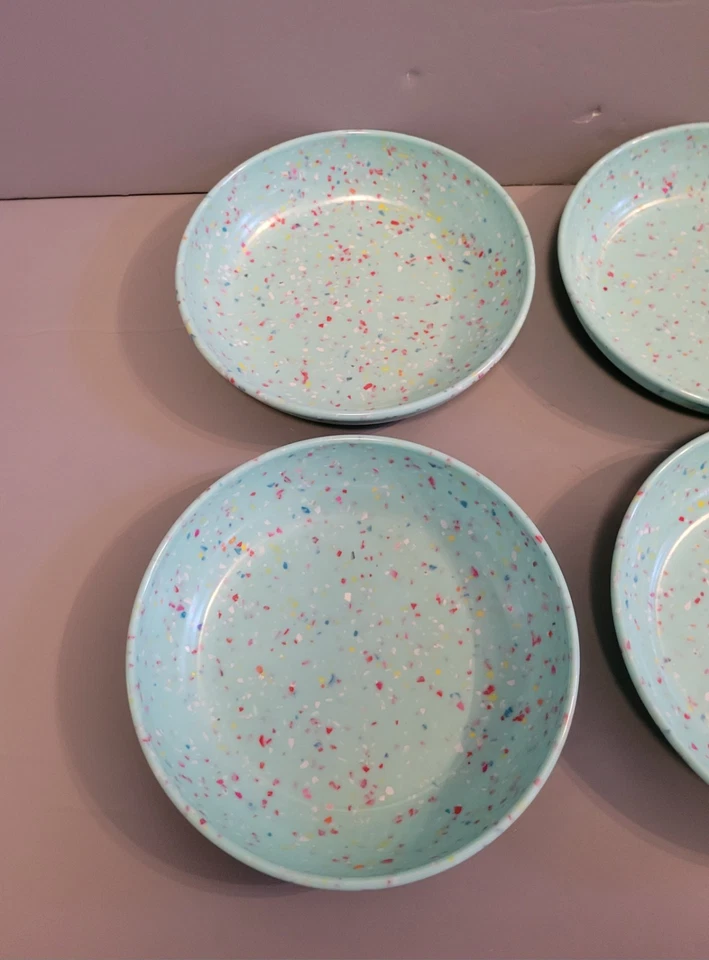 Juego de 4 ensaladeras de pasta melamina confeti turquesa Zak Designs Foto 2 de 4