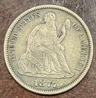 1877 S SEATED LIBERTY DIME XF VERY NICE
