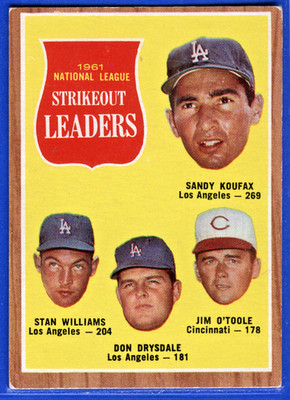 1962 Topps Baseball #60 National League Strikeout Leaders - ExMt