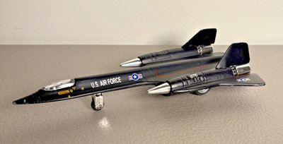 8'' Black Air Force SR-71A Blackbird Die Cast Jet Plane Toy Pull Back Action