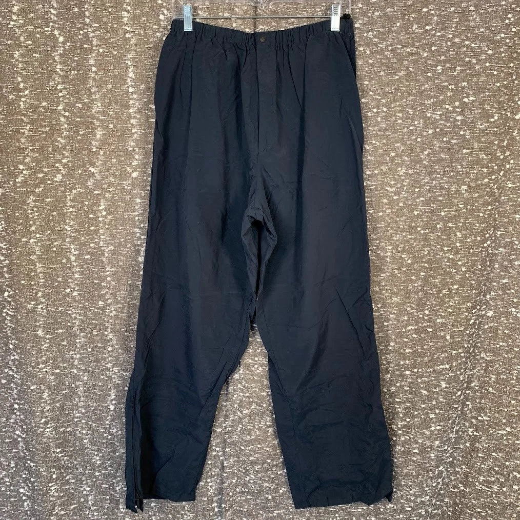 Vintage Dockers Golf Pants Mens Large Blue Nylon Windbreaker Lined Zipper Ankle