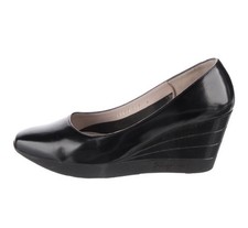 Salvatore Ferragamo Black Patent Leather My Wings 55 Wedge Pumps Size 39 9