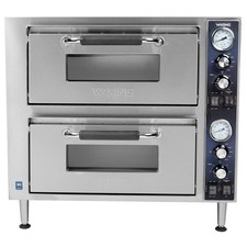 Waring WPO750 Double Deck Countertop Pizza Oven with Two Independent Chambers -