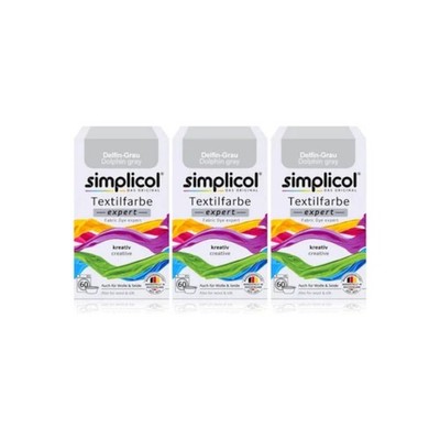 Simplicol Textilfarbe expert Delfin-Grau DE 150g 3er Pack