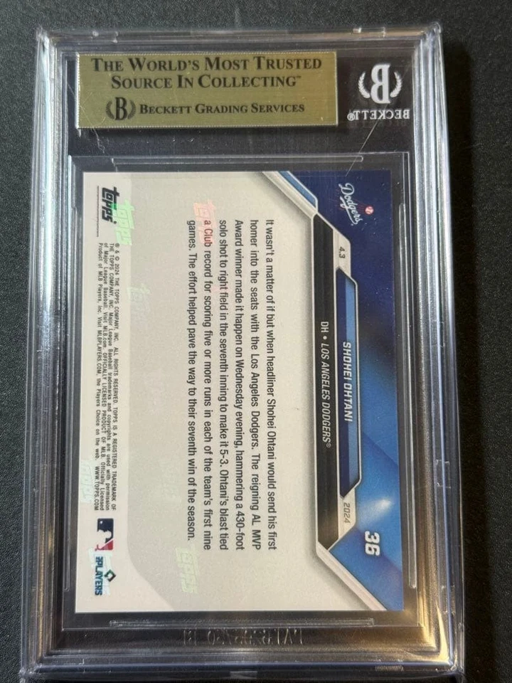 BGS10 Kim Shohei Otani First home run after joining the Dodgers 2024 Topps 702 - Image 2 of 2