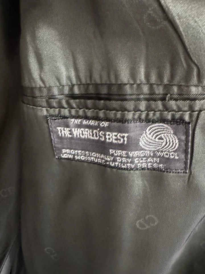 Blazer Christian Dior Monsieur Para Hombres 42R Vintage Doble Pecho Negro Lana 42R Foto 3 de 4