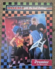 ROCK  the Pinball Machine Original Promo flyer From PREMIER TECH 1985 8.5x11 