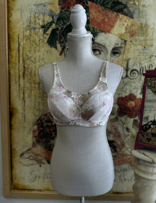 Breezies Full Coverage Unlined Underwire Support Bra 34C Pink Floral New