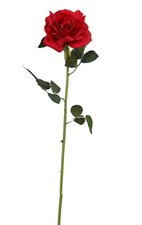 31in Rose Crimson Artificial Open Bloom Flower Long Stem Spray Red, Set of 6 