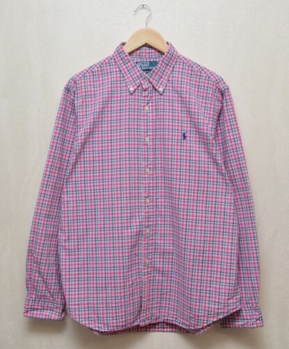 "Camisa a cuadros Polo Ralph Lauren rosa talla XL calce ajustado P2P 23'2" - Imagen 1 de 9