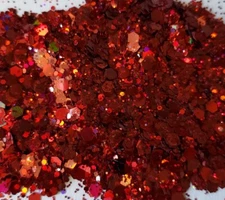 Red Chunky Nail Glitter 3 grams
