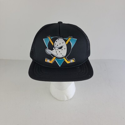 Vintage Anaheim Mighty Ducks Mesh Black Trucker Hat Snapback Mohr's Bangladesh