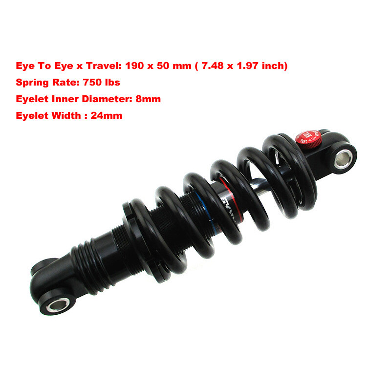 DNM DV22AR Coil Spring Rear Shock 190 x 50mm For Mountain Bike