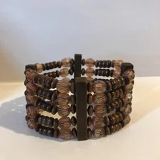 Wooden Beaded BRACELET BOHO Elastic