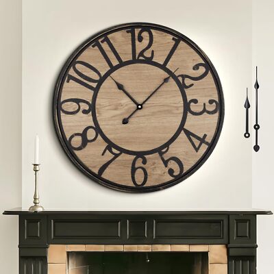 14'' Wall Clock for Living Room Decor - Non-Ticking, Silent, Battery Operated