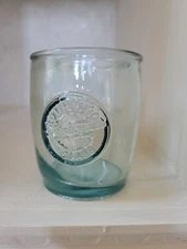 San Miguel, Authentic 100% Recycled Green Glass, Embossed Tumbler Drinking Cup