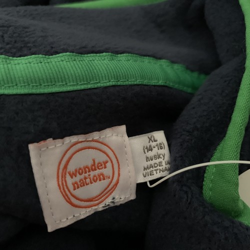 New Size XL (14-16) Husky Boys wonder nation quarter zip Blue jacket Cat Space - Picture 10 of 11