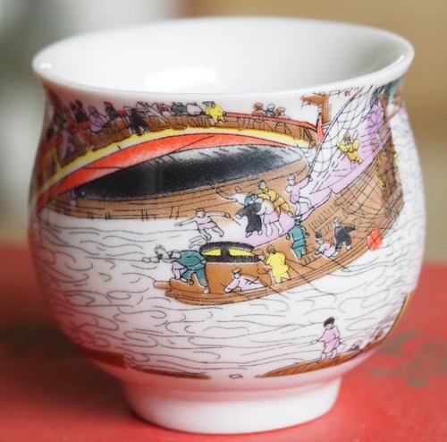 Japanese Chinese Oriental Somayaki Style Teapot and Six Cups in presentation Box - Picture 21 of 24