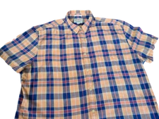 Lucky Brand California Fit S/s Button Shirt Mens XXL 2XL Modern-Slim Orange Plds