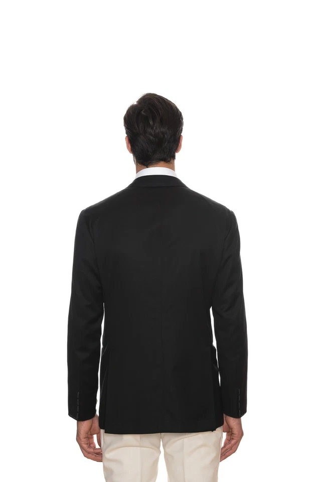 $2480 D'AVENZA Chaqueta de Lana Fina Negra Esmoquin Cosido a Mano en Italia 40 EE. UU. / 50 UE 8R Foto 2 de 4