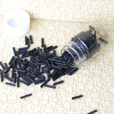 one bottle of pre-cut 1mm heat shrink tubing wire cable wrap sleeving black #0 - Image 1 of 3